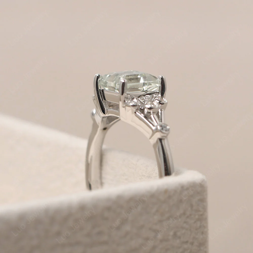Square Cut Green Amethyst Constellation Ring - Image 4