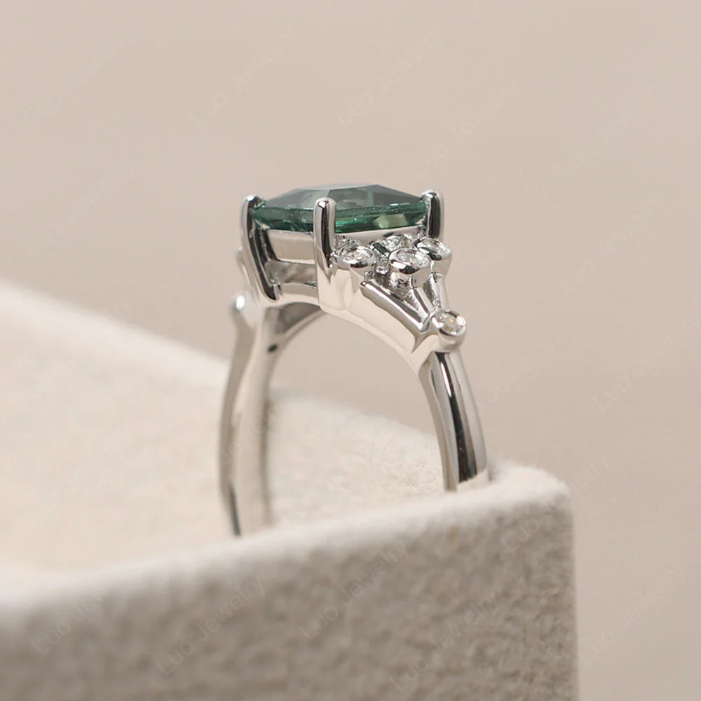 Princess Cut Green Sapphire Constellation Ring - Image 4