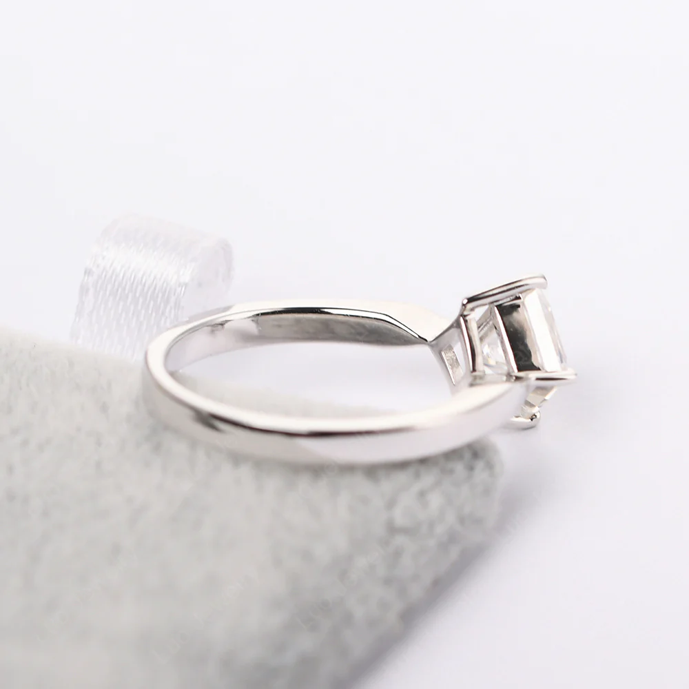 Princess Cut Kite Set Moissanite Solitaire Ring - Image 4