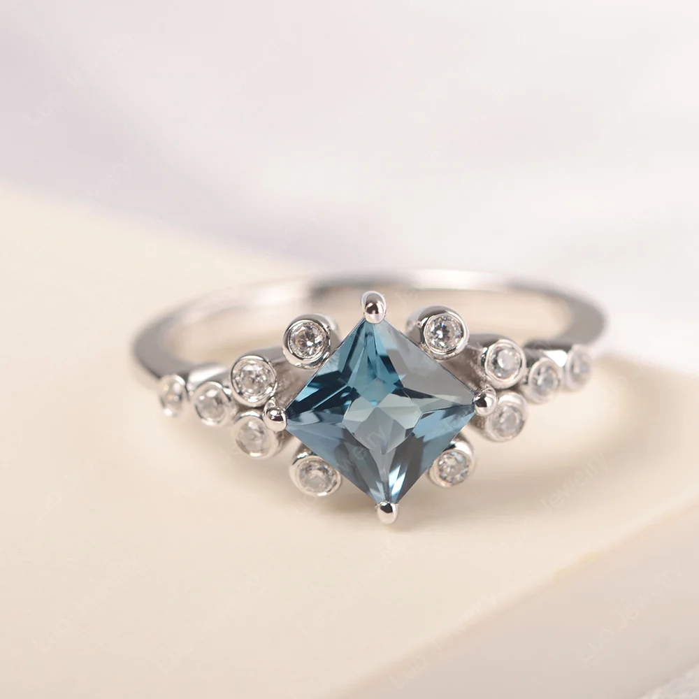 London Blue Topaz Stardust Engagement Ring