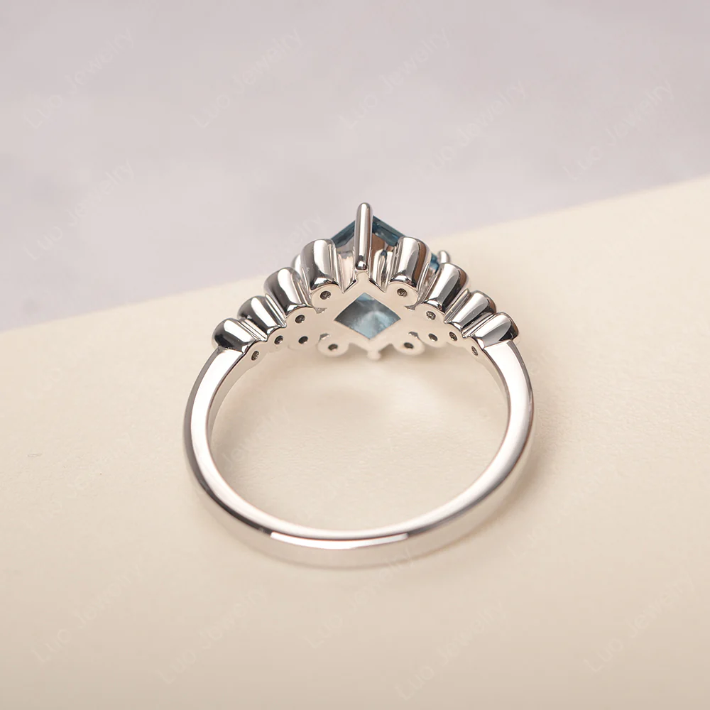 London Blue Topaz Stardust Engagement Ring - Image 3
