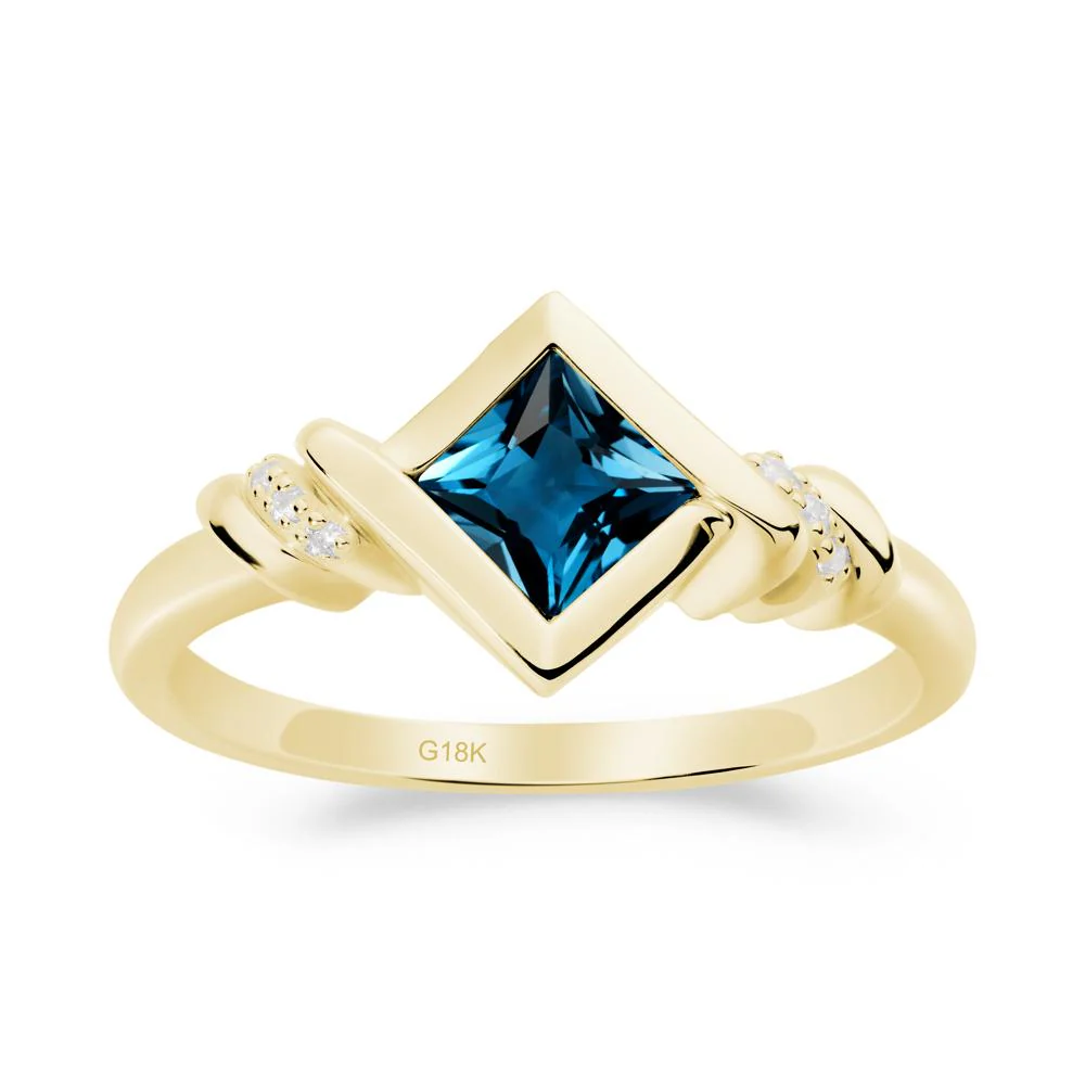 Princess Cut London Blue Topaz Statement Ring - Image 2