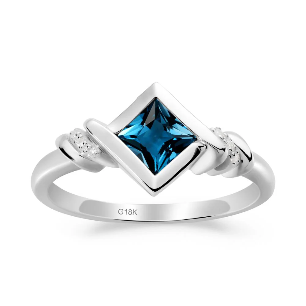 Princess Cut London Blue Topaz Statement Ring - Image 8