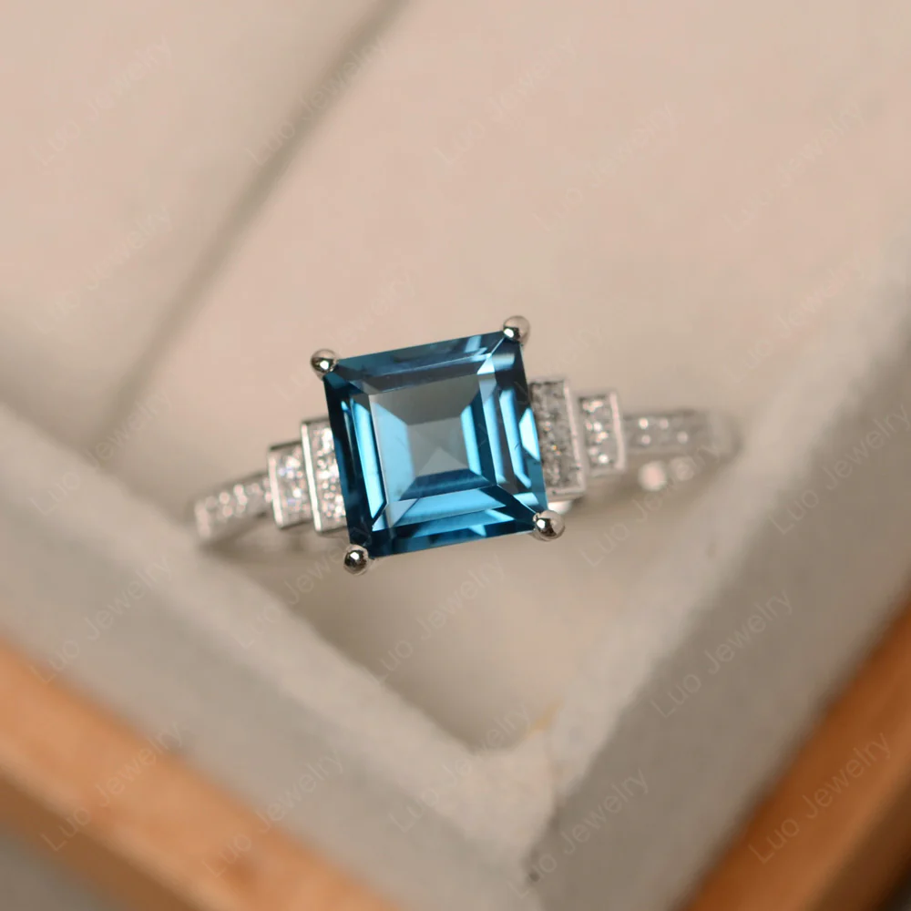 London Blue Topaz Elegant Engagement Ring