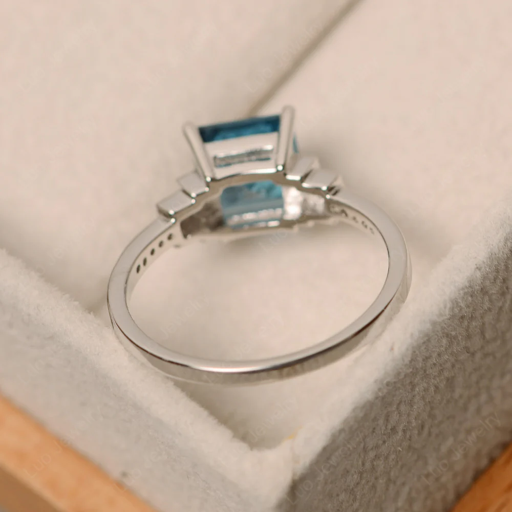 London Blue Topaz Elegant Engagement Ring - Image 4