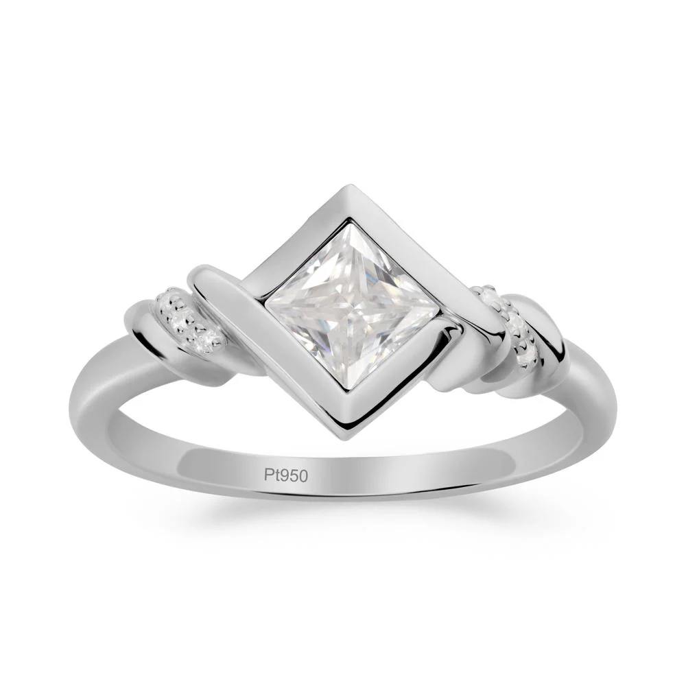 Princess Cut Moissanite Statement Ring - Image 3