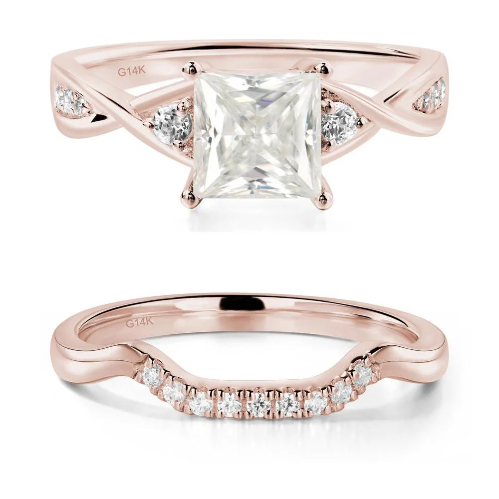 Princess Cut Moissanite Twist Ring - Image 11