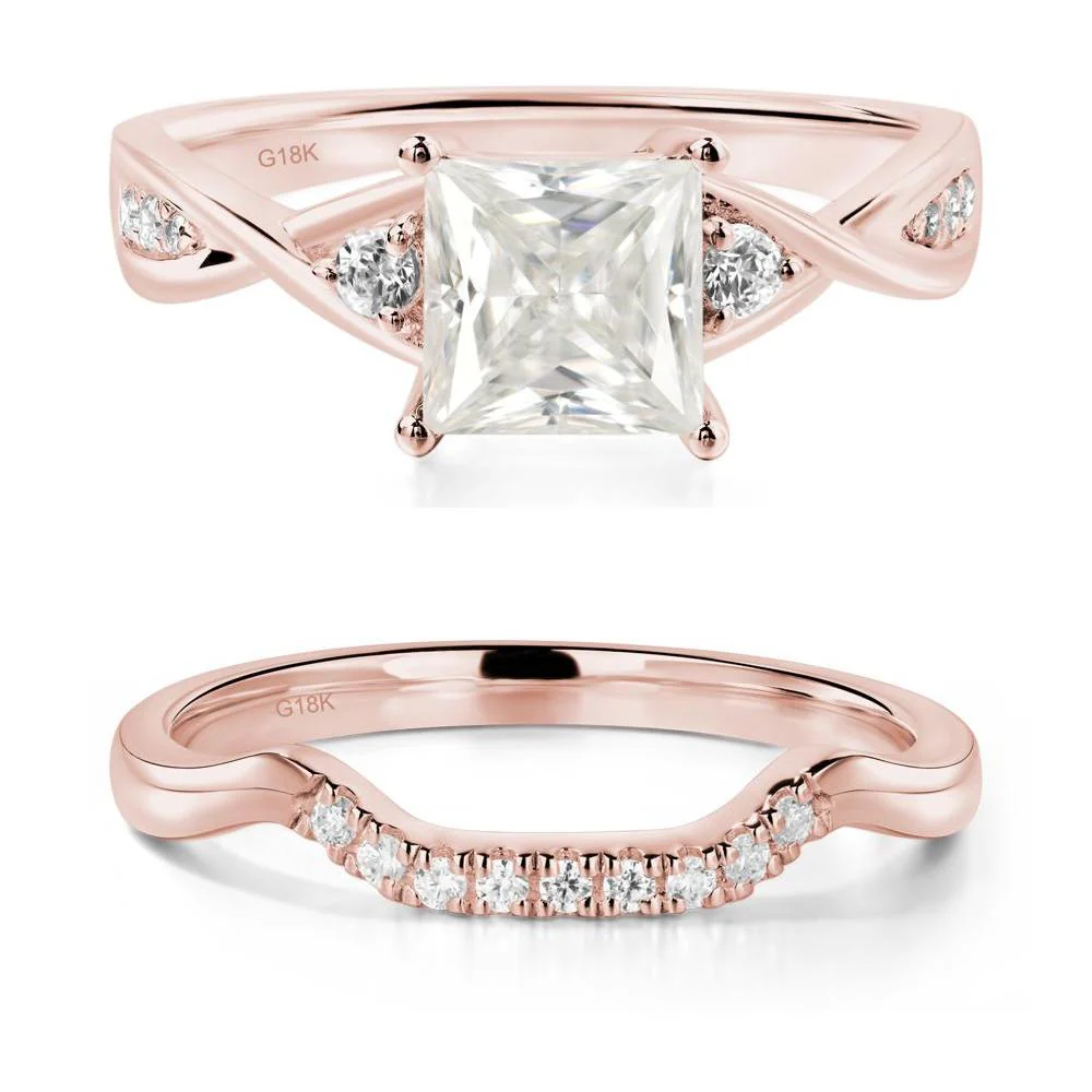 Princess Cut Moissanite Twist Ring - Image 17