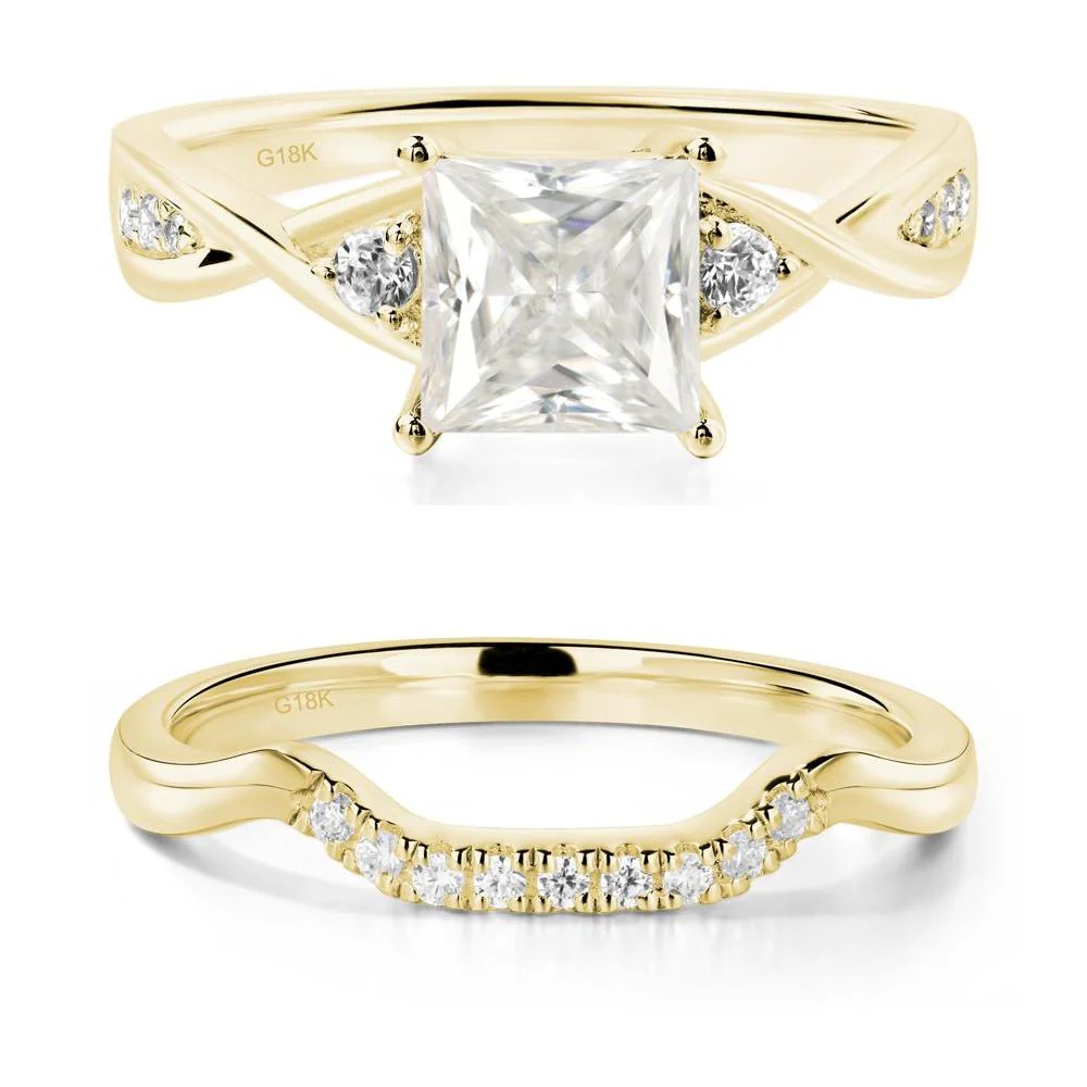 Princess Cut Moissanite Twist Ring - Image 21
