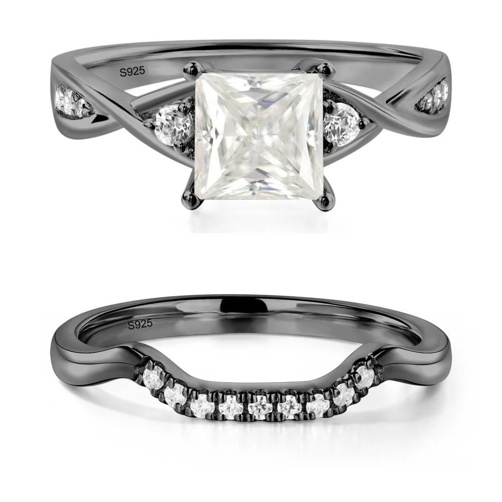 Princess Cut Moissanite Twist Ring - Image 23