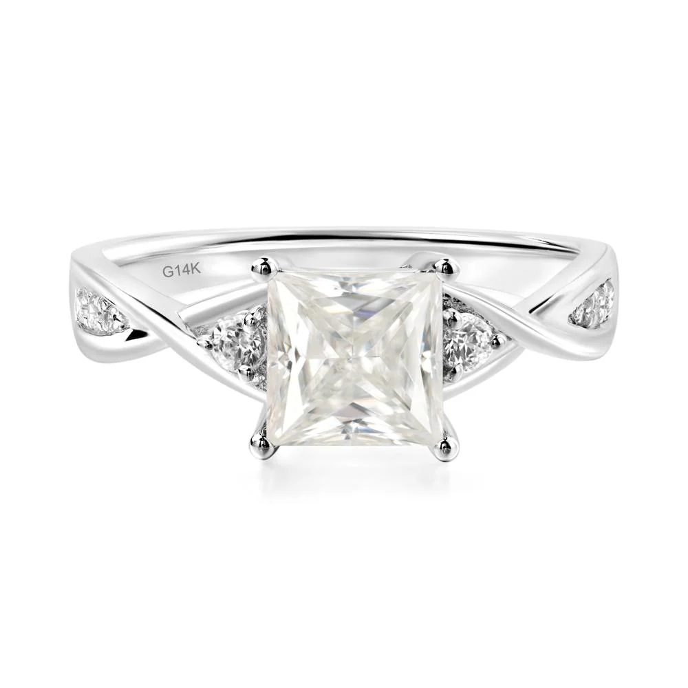 Princess Cut Moissanite Twist Ring - Image 3