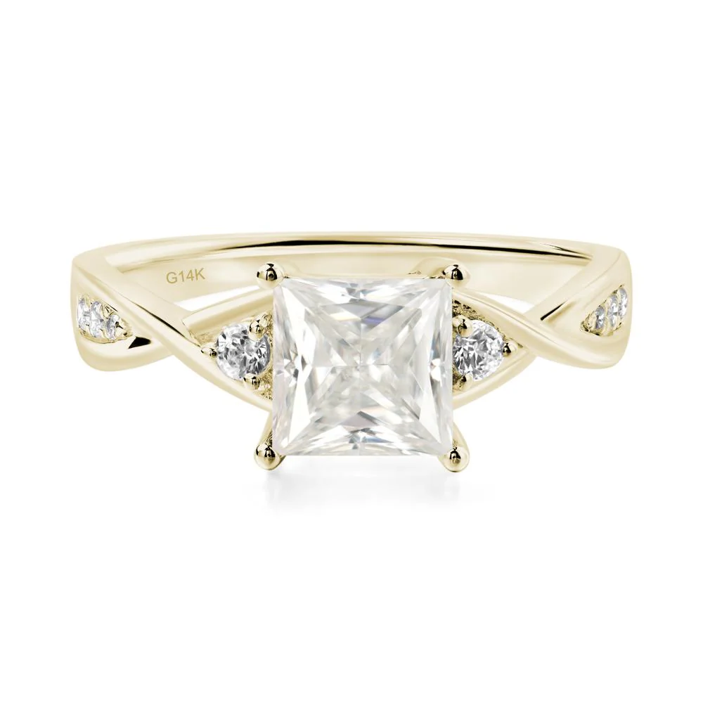 Princess Cut Moissanite Twist Ring - Image 4