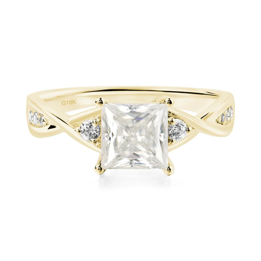 Princess Cut Moissanite Twist Ring - Image 7