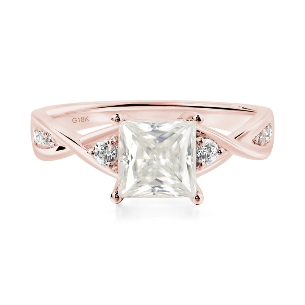 Princess Cut Moissanite Twist Ring - Image 8