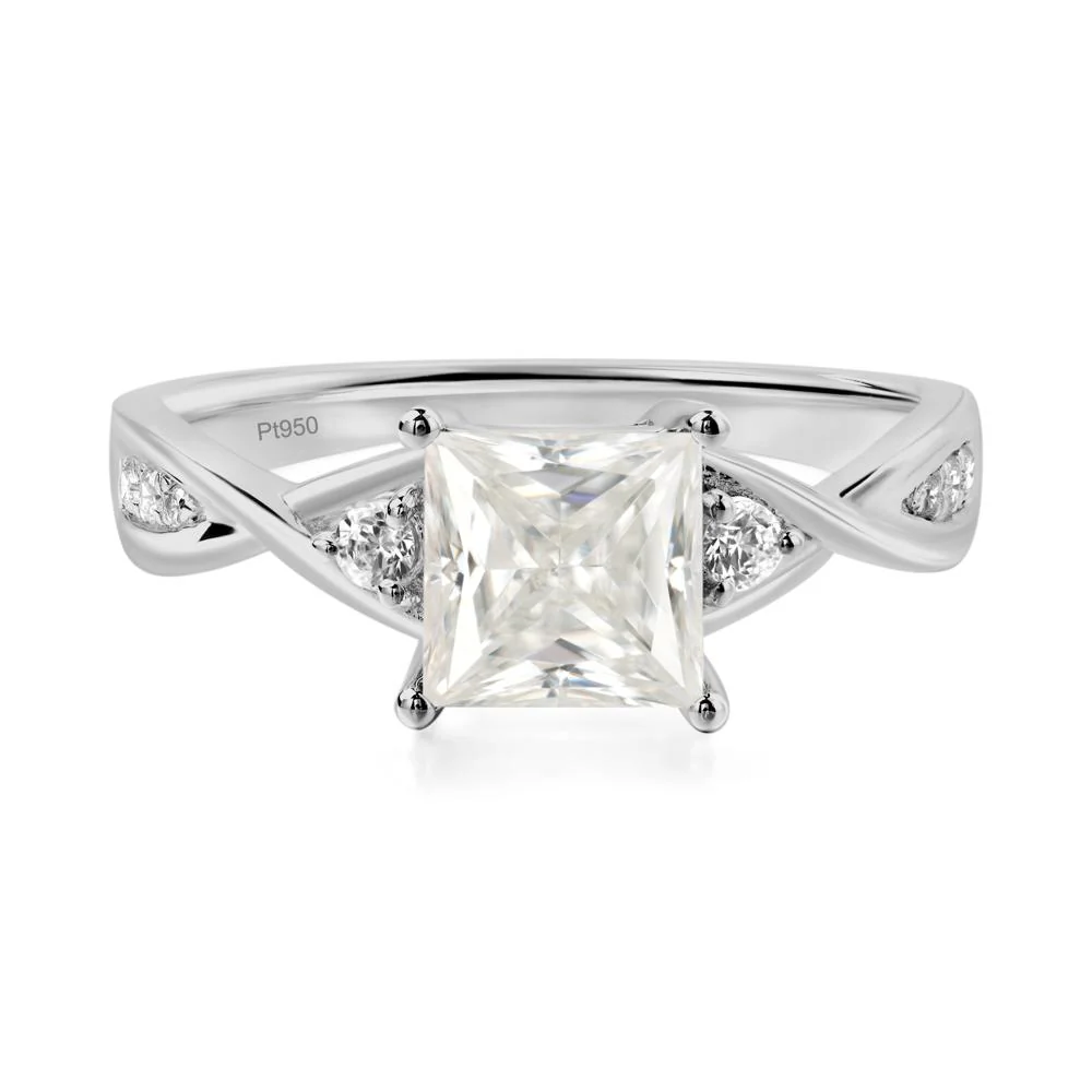 Princess Cut Moissanite Twist Ring - Image 9