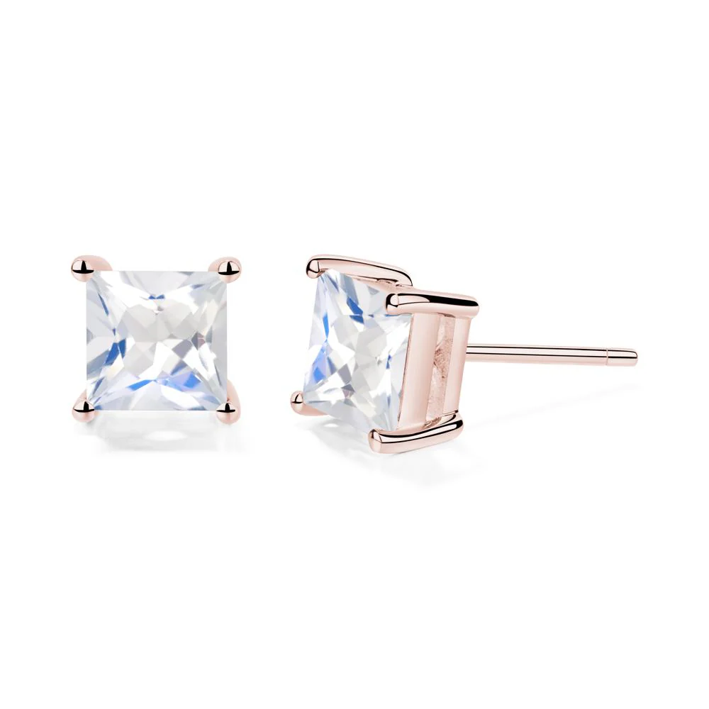 Princess Cut Moonstone Earrings - Image 4