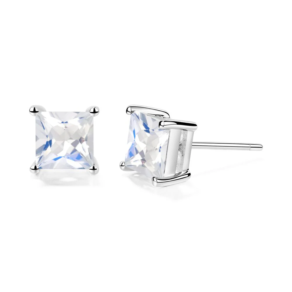 Princess Cut Moonstone Earrings - Image 5