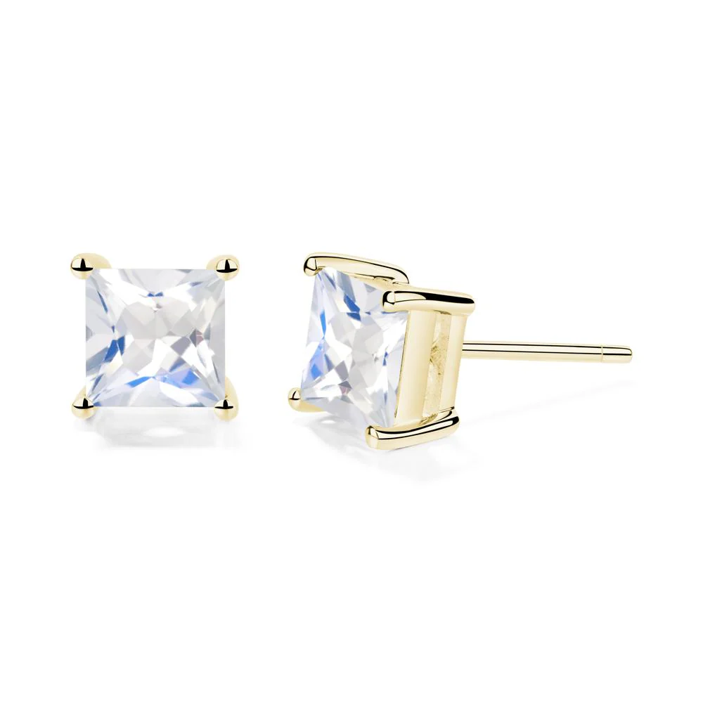 Princess Cut Moonstone Earrings - Image 6