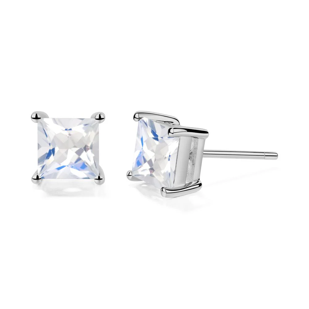 Princess Cut Moonstone Earrings - Image 7