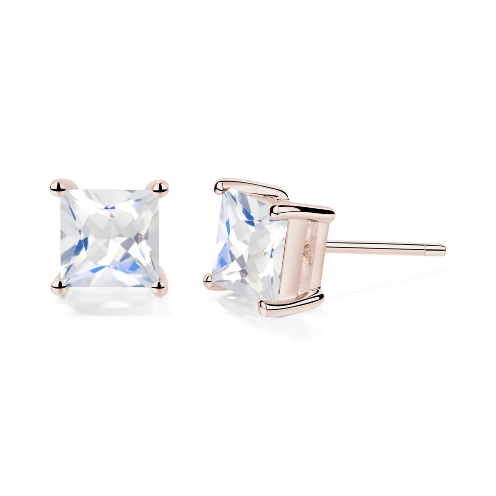 Princess Cut Moonstone Earrings - Image 9