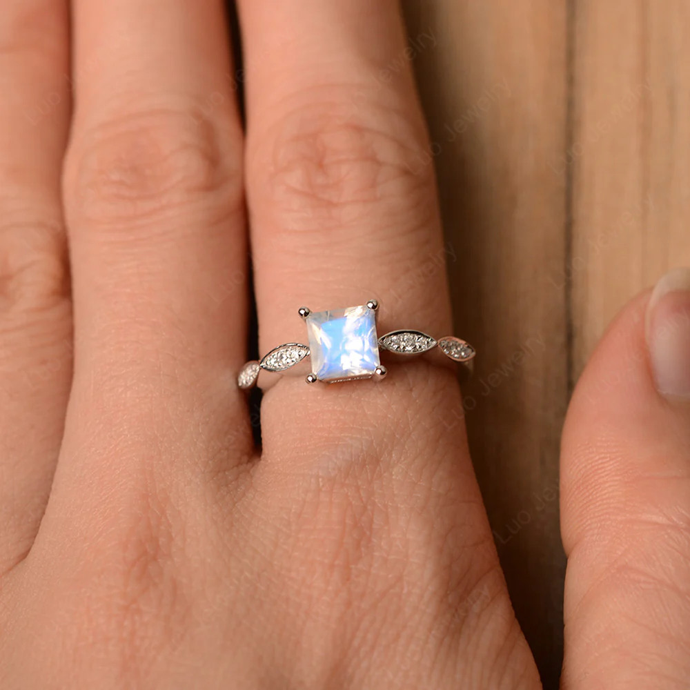 Princess Cut Moonstone Ring - Image 4