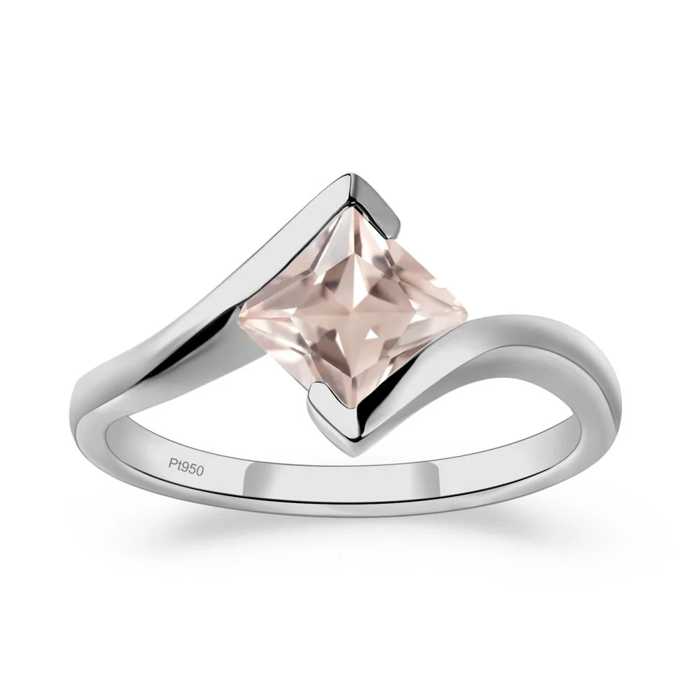 Princess Cut Morganite Bypass Ring - Image 8