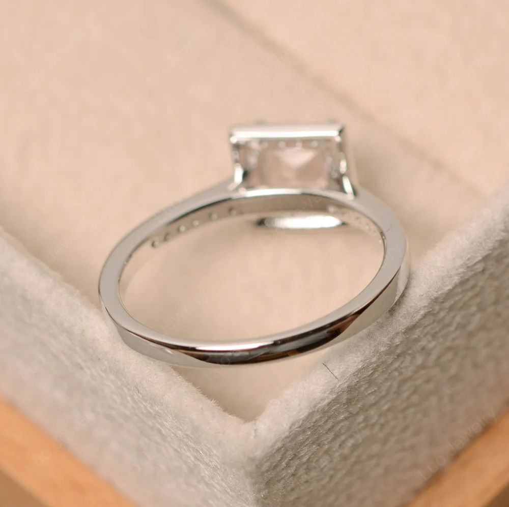 Princess Cut Morganite Halo Ring - Image 4