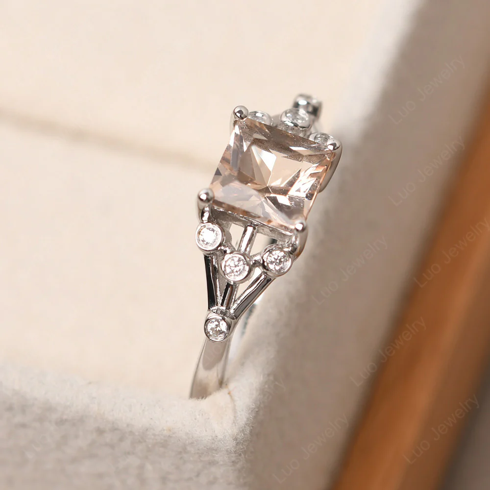 Princess Cut Morganite Constellation Ring - Image 2