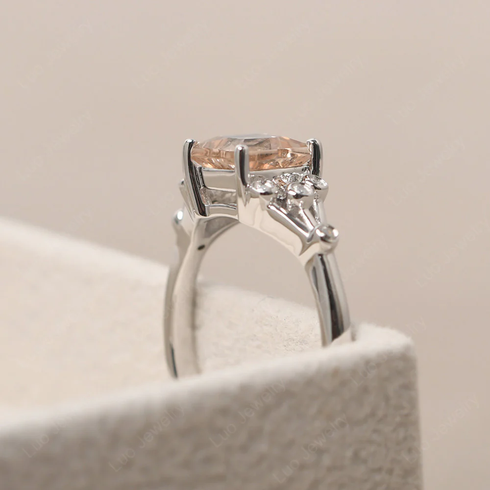 Princess Cut Morganite Constellation Ring - Image 4