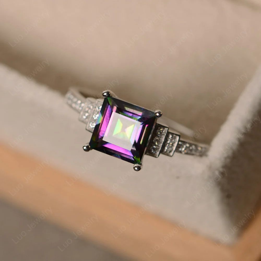 Mystic Topaz Elegant Engagement Ring - Image 3