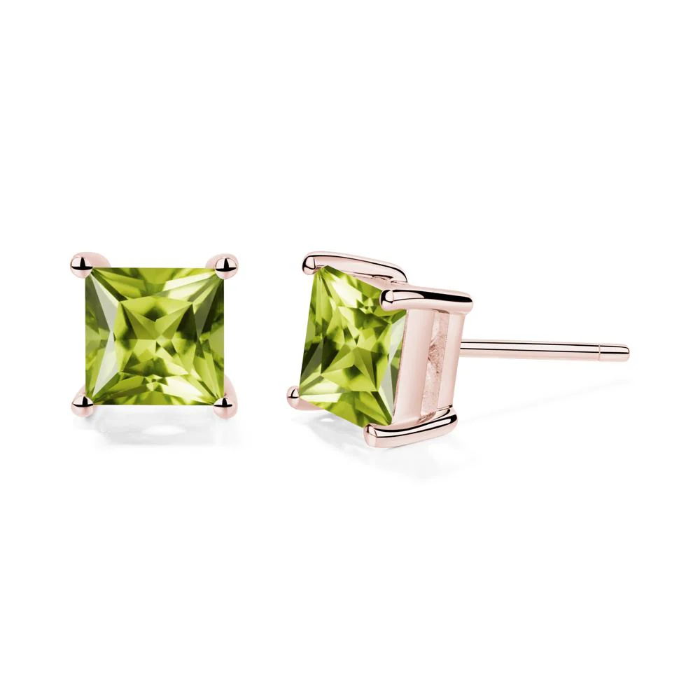Princess Cut Peridot Earrings - Image 7