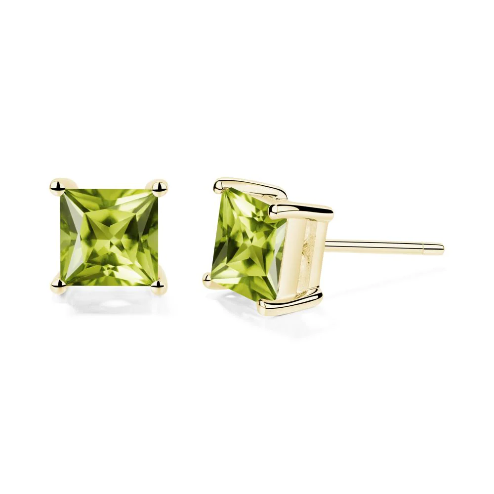Princess Cut Peridot Earrings - Image 9