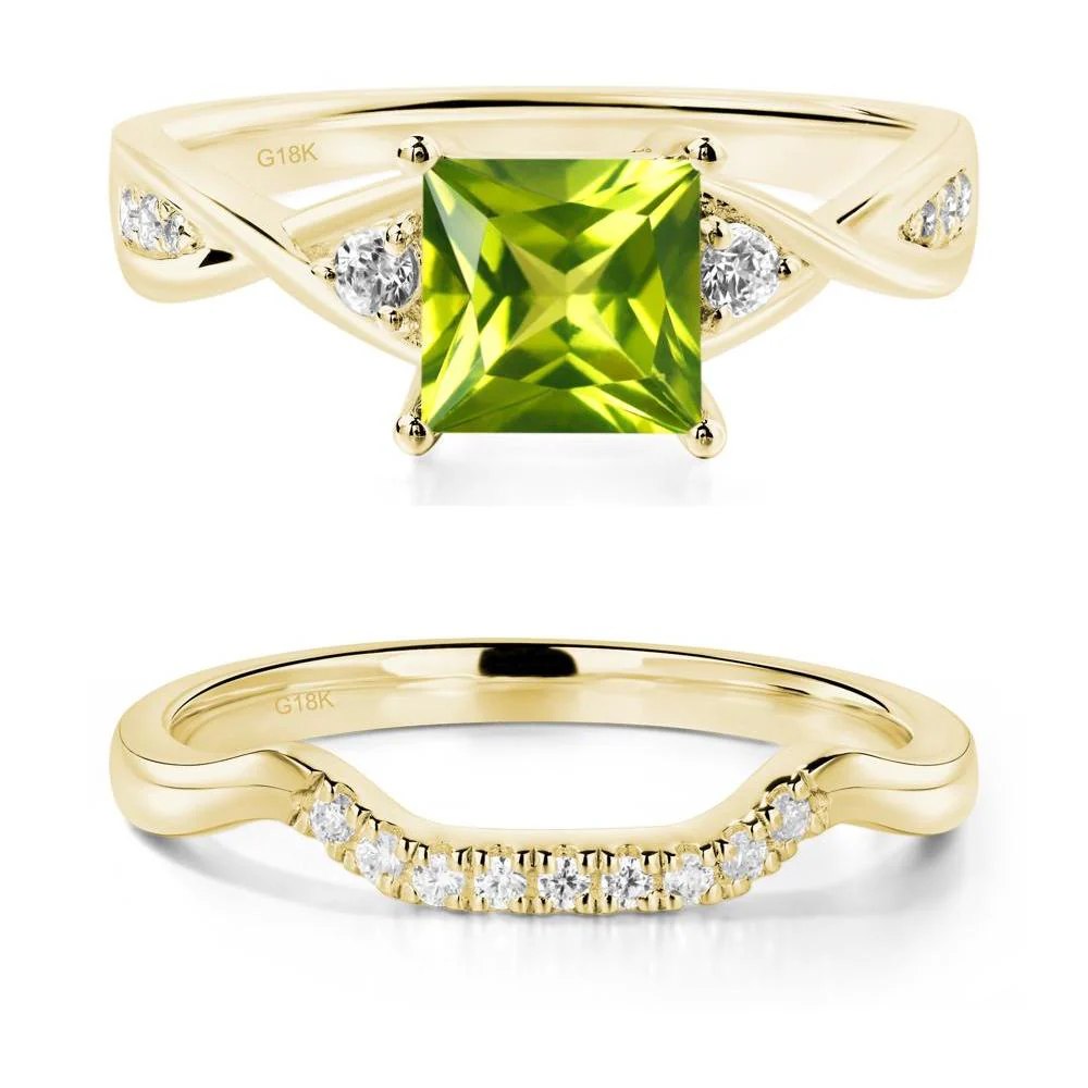 Princess Cut Peridot Twist Ring - Image 21