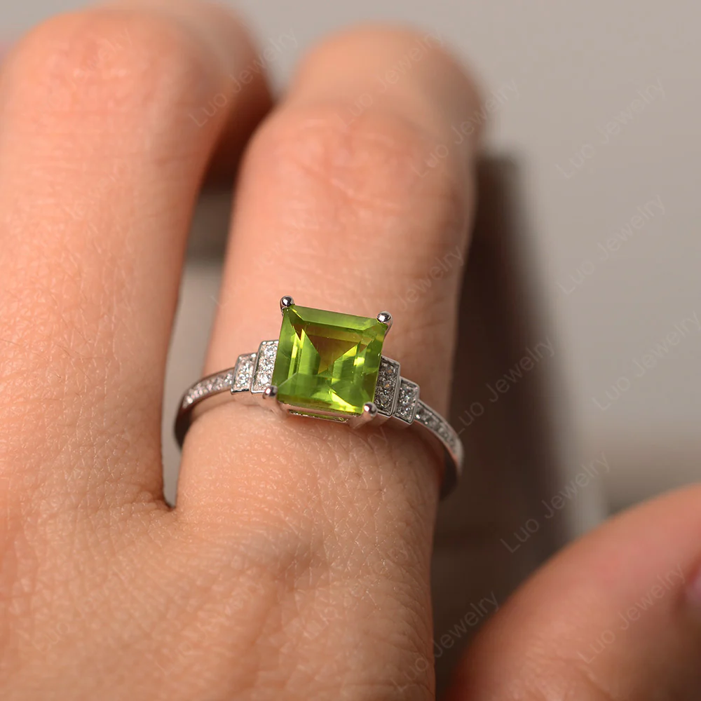 Peridot Elegant Engagement Ring - Image 6