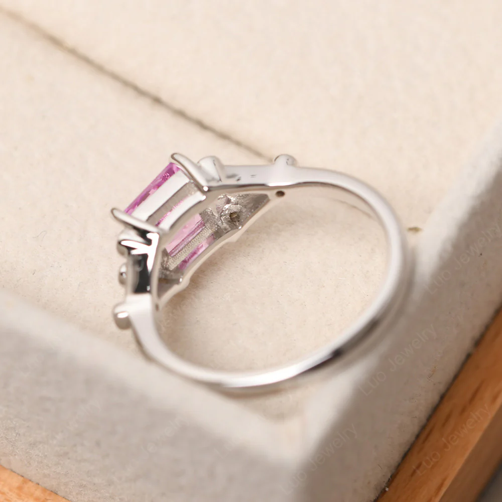 Princess Cut Pink Sapphire Constellation Ring - Image 3