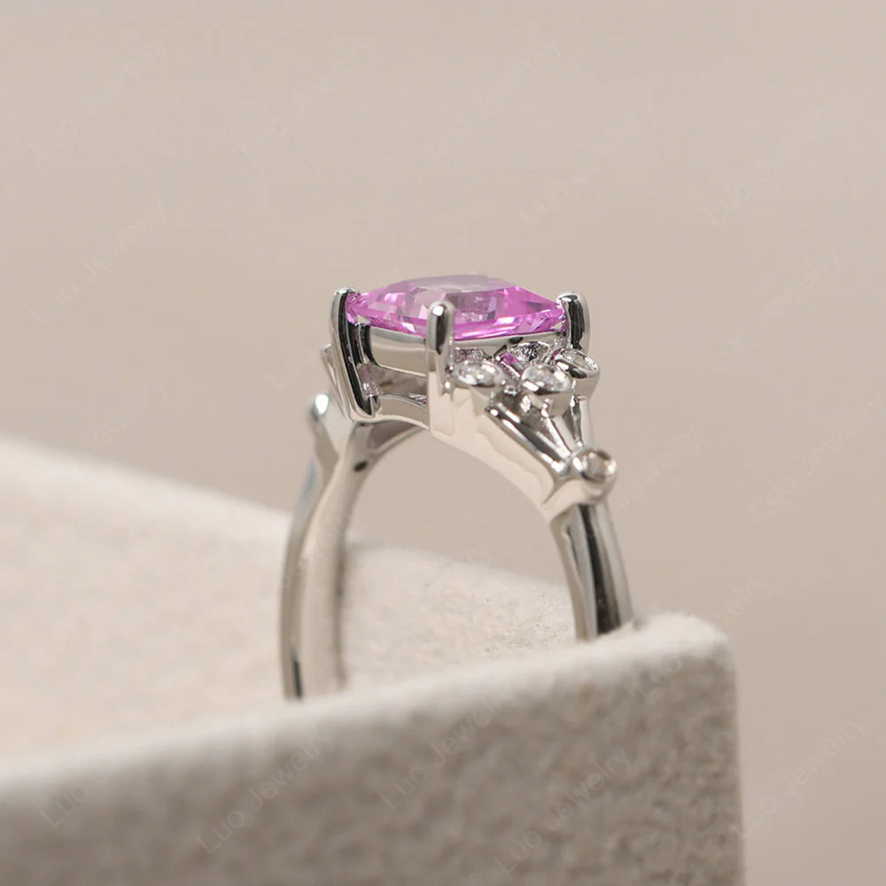 Princess Cut Pink Sapphire Constellation Ring - Image 4