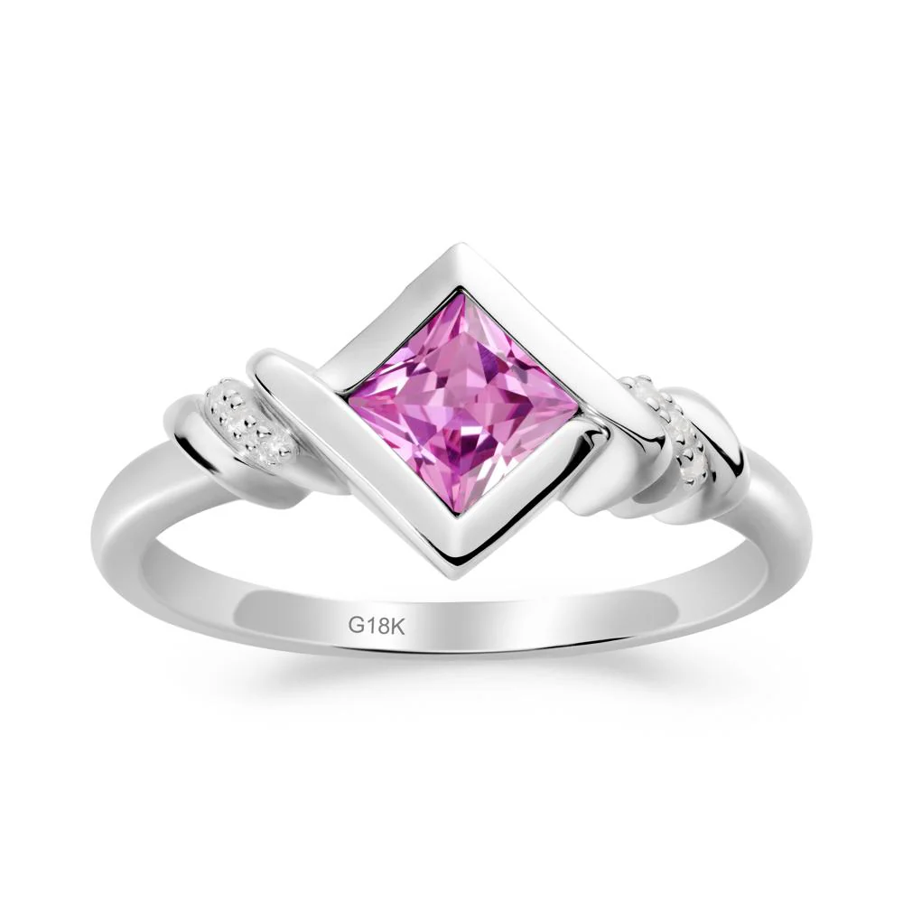Princess Cut Pink Sapphire Statement Ring - Image 3