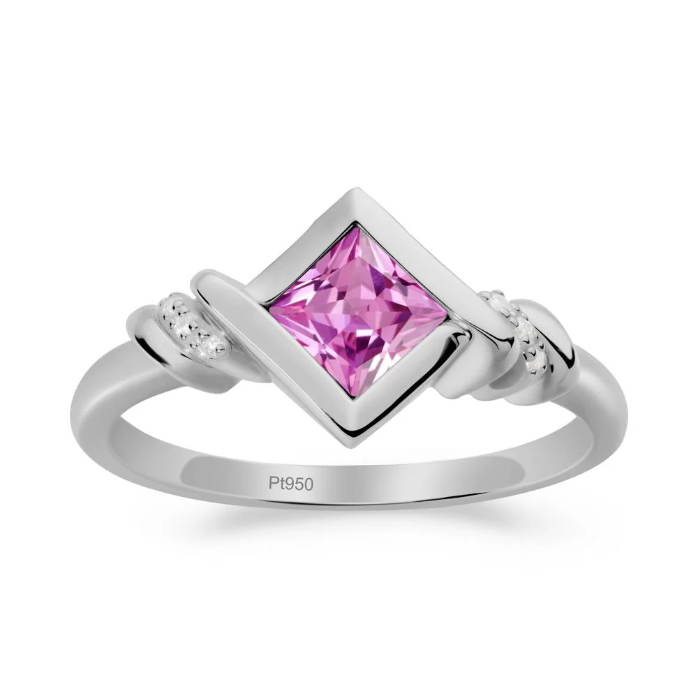 Princess Cut Pink Sapphire Statement Ring - Image 7