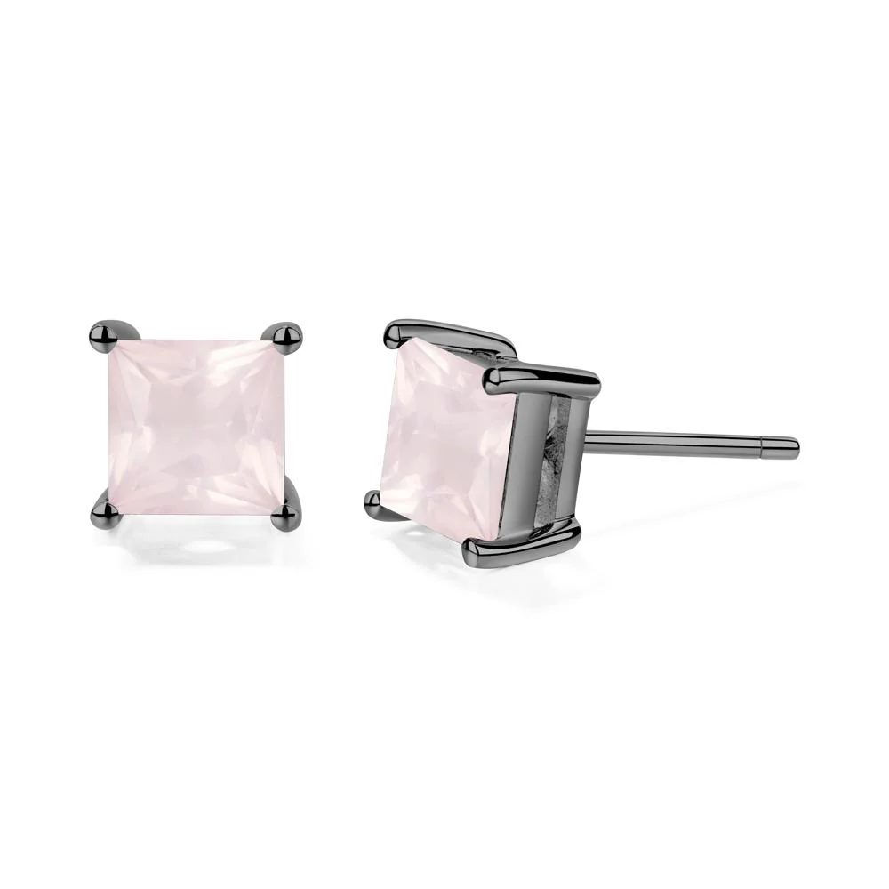 Princess Cut Rose Quartz Earrings - Image 7