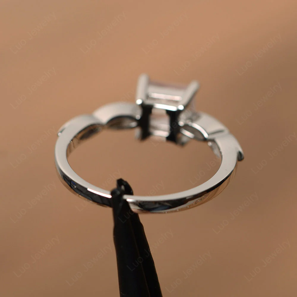 Princess Cut Rose Quartz Ring - Image 3