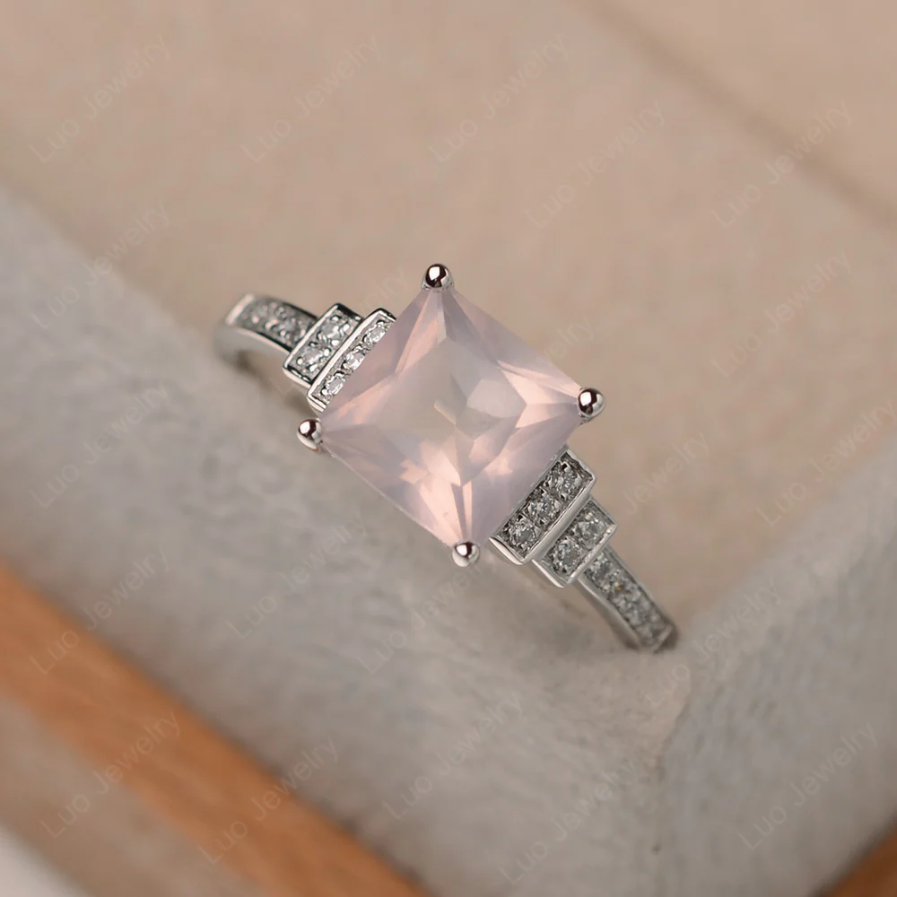 Rose Quartz Elegant Engagement Ring - Image 2