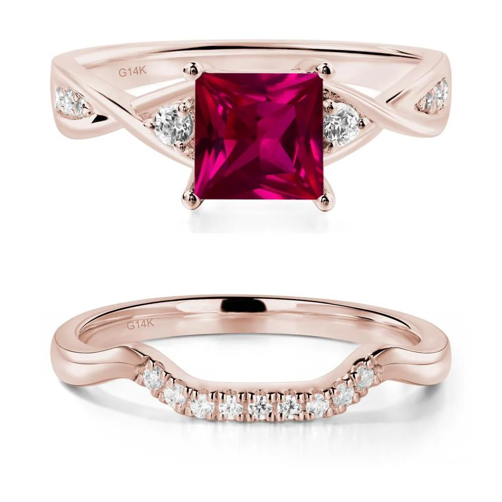 Princess Cut Ruby Engagement Ring - Image 11