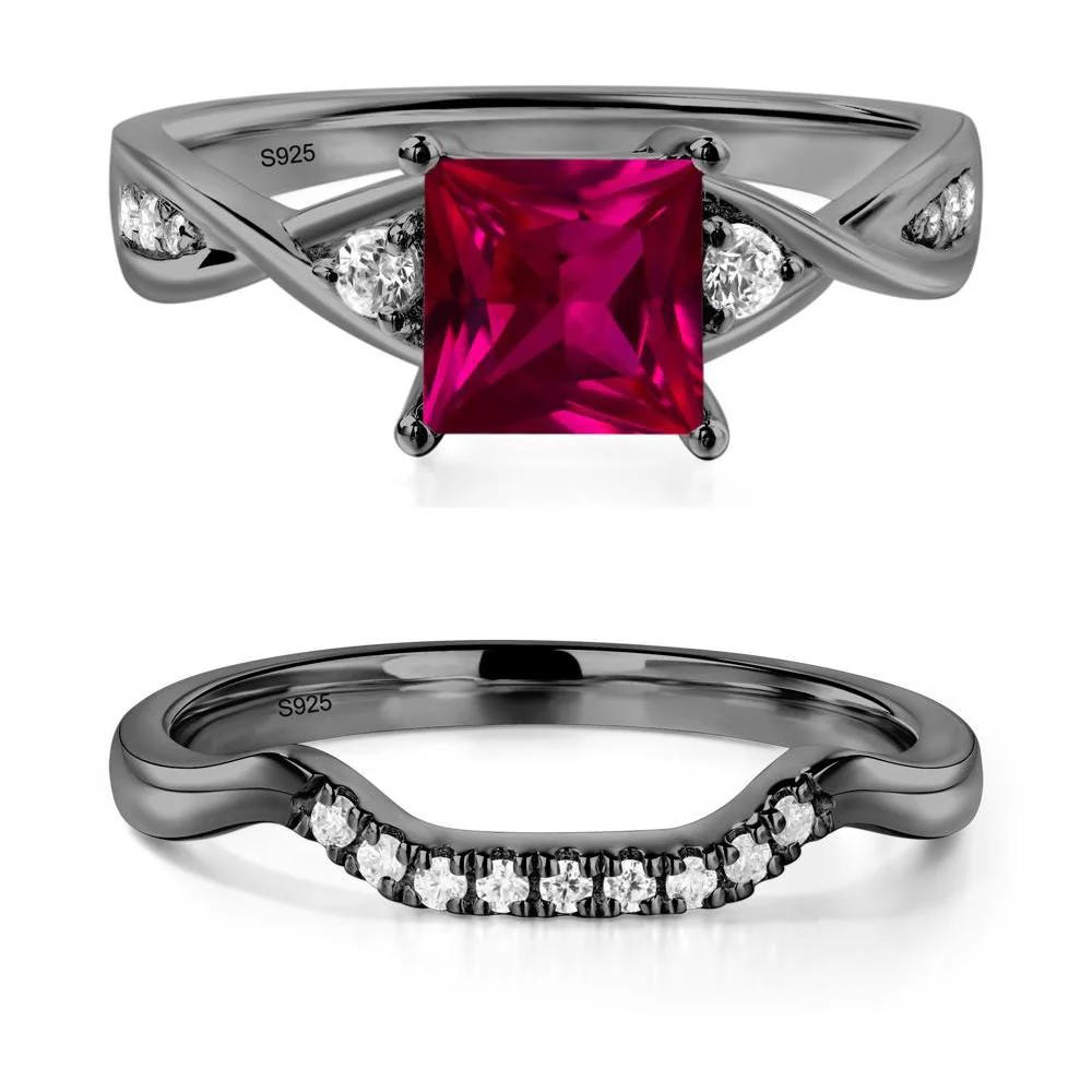 Princess Cut Ruby Engagement Ring - Image 23