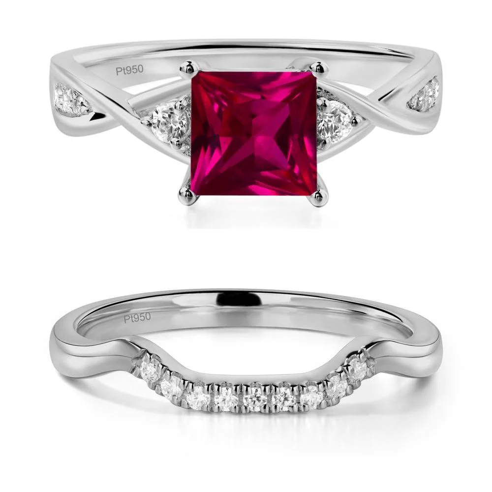 Princess Cut Ruby Engagement Ring - Image 25