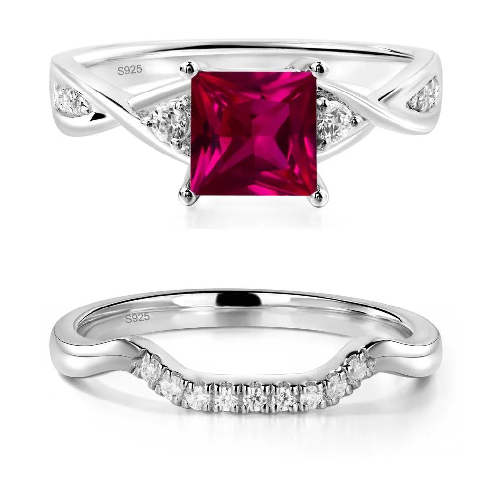Princess Cut Ruby Engagement Ring - Image 27