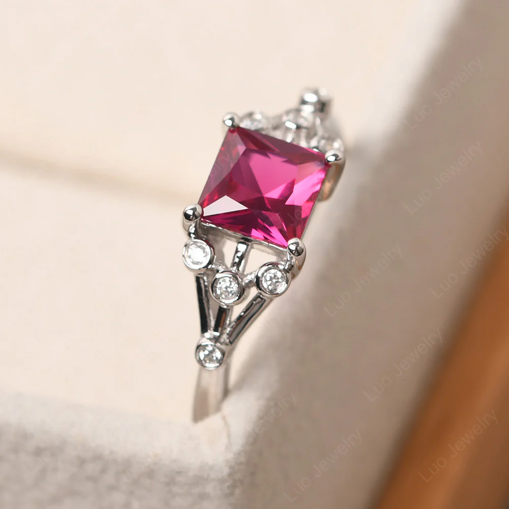 Princess Cut Ruby Constellation Ring - Image 2