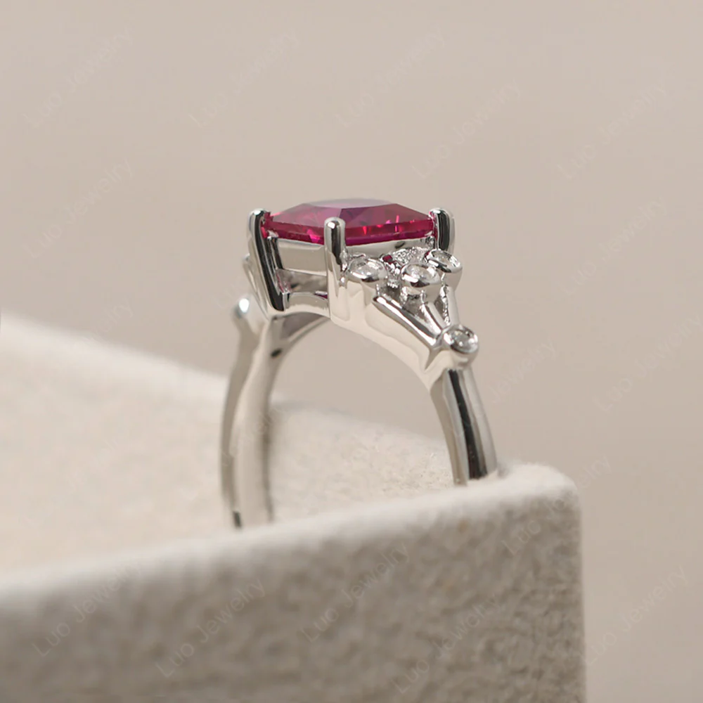 Princess Cut Ruby Constellation Ring - Image 4