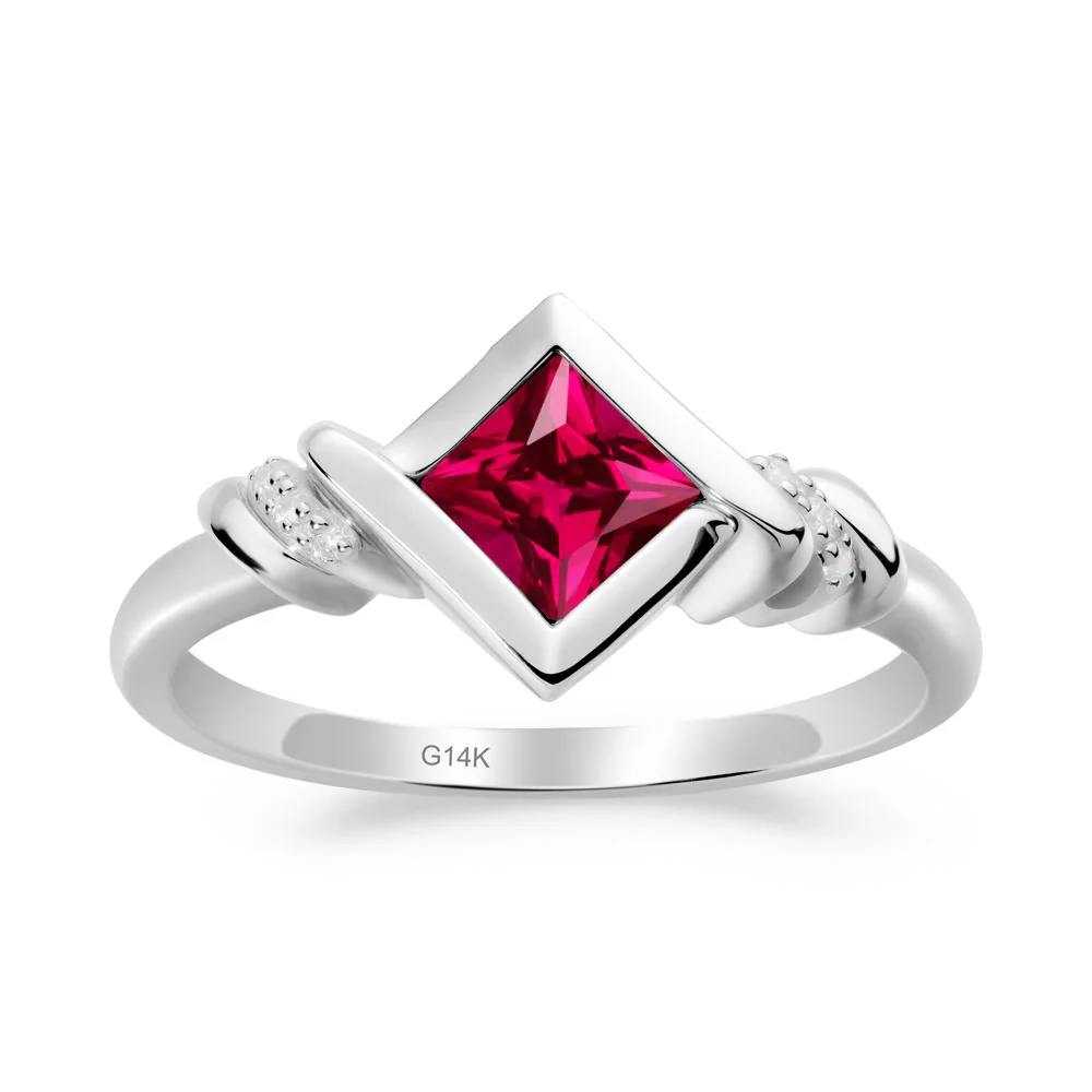 Princess Cut Ruby Statement Ring