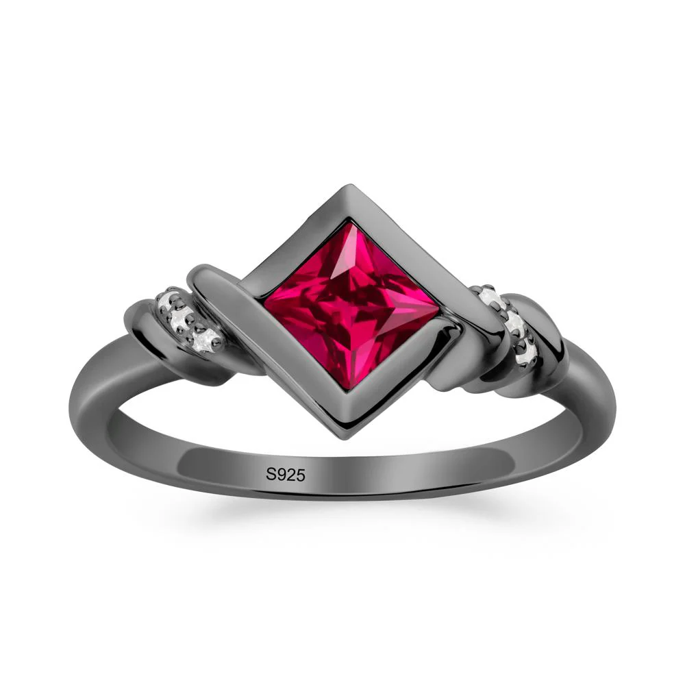 Princess Cut Ruby Statement Ring - Image 2