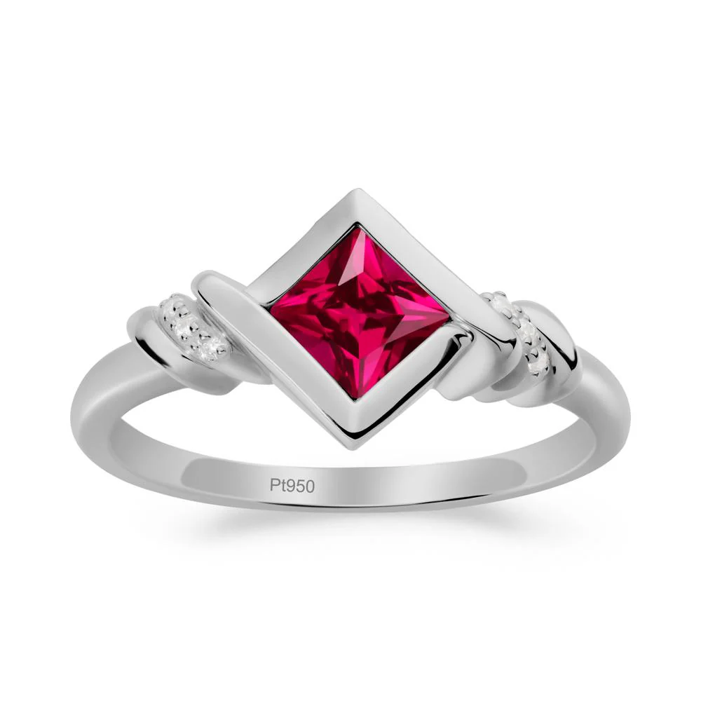 Princess Cut Ruby Statement Ring - Image 3